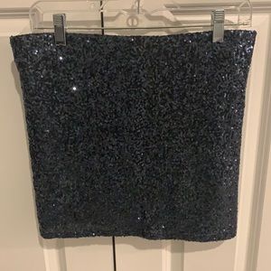 Navy sequined Aqua skirt